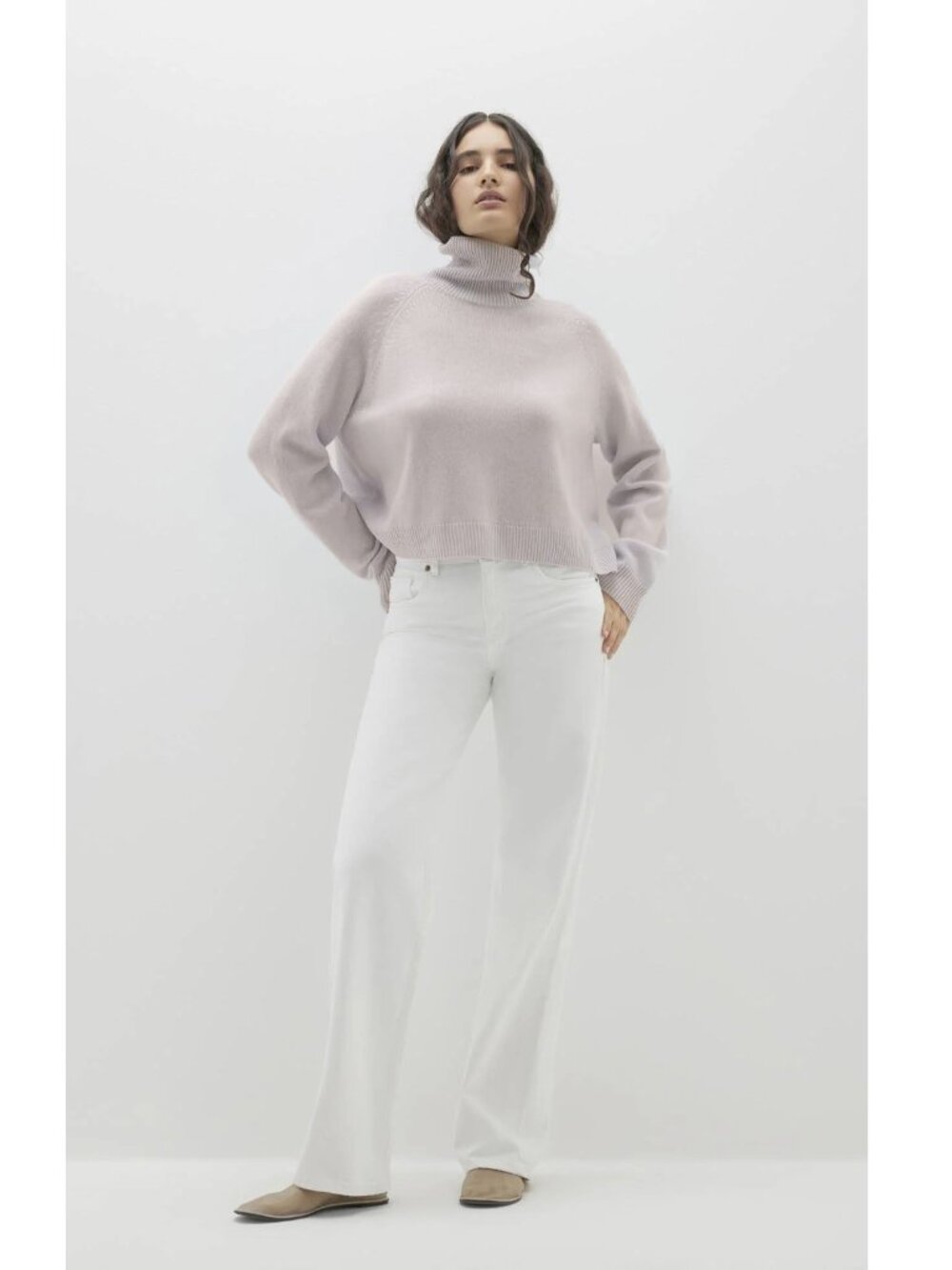 NakedCashmere Noelle Cashmere Turtleneck In Sheepskin XS $295